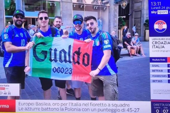 Tifosi di Gualdo Tadino intervistati da Sky Sport per partita Italia Croazia Euro 2024